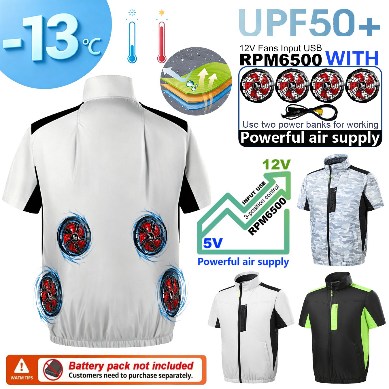 Outdoor Sport Windbreaker - Sommer-Kühlweste mit 4 Ventilatoren für Damen