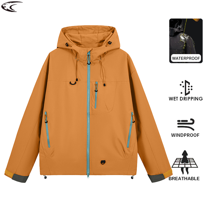 Outdoor Sport Windbreaker - LNGXO Herren Damen Wasserdichte Wanderjacke Trekking